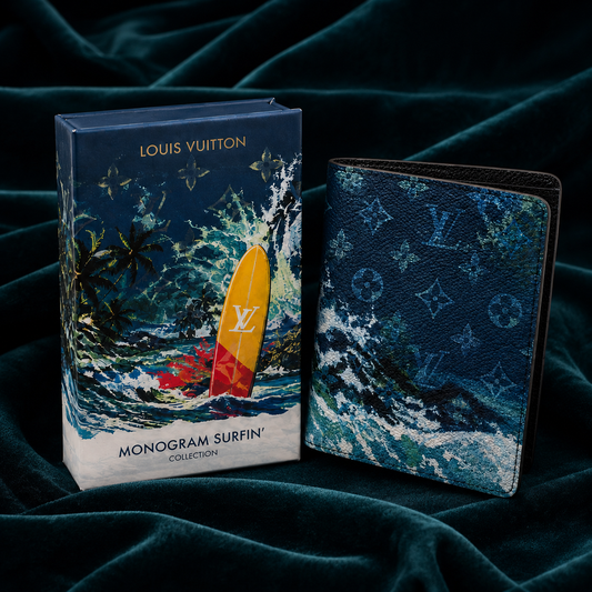 Louis Vuitton Monogram Surfin’ Blue Pocket Organizer Bifold Wallet