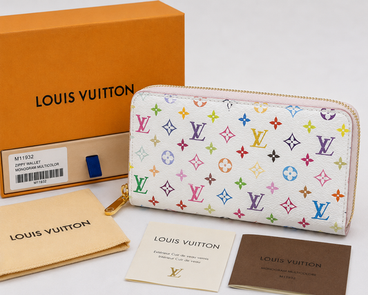 Louis Vuitton Takashi Murakami Zippy Wallet LV TM M11932 – Monogram Multicolore (White)