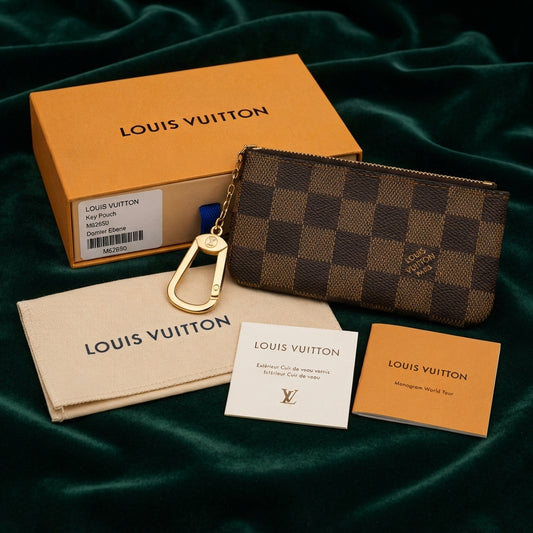 Louis Vuitton Damier Ebene Key Pouch Case Coin Purse N62658