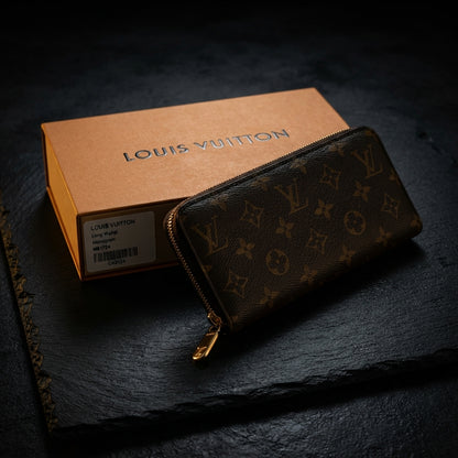LOUIS VUITTON Zippy Long Wallet - Monogram Canvas Designer Zip Around Wallet with Gift Box