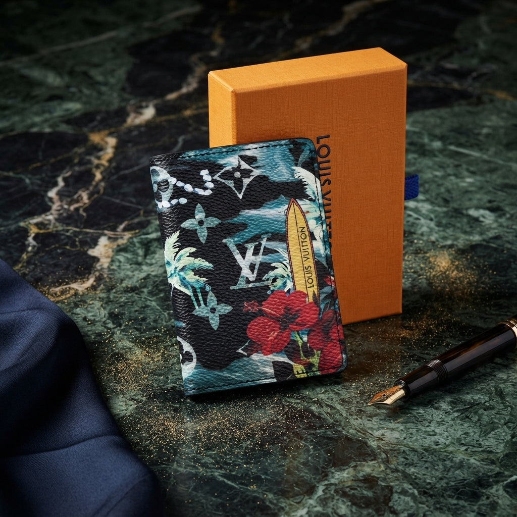 Louis Vuitton Monogram Surfin’ Blue Pocket Organizer Bifold Wallet