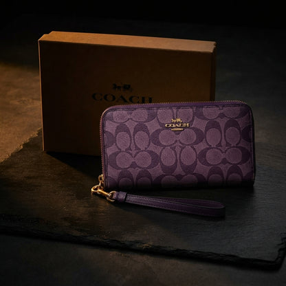 Coach Snap Wallet In Signature Canvas With Snoopy Print — Authentic Designer Accessory