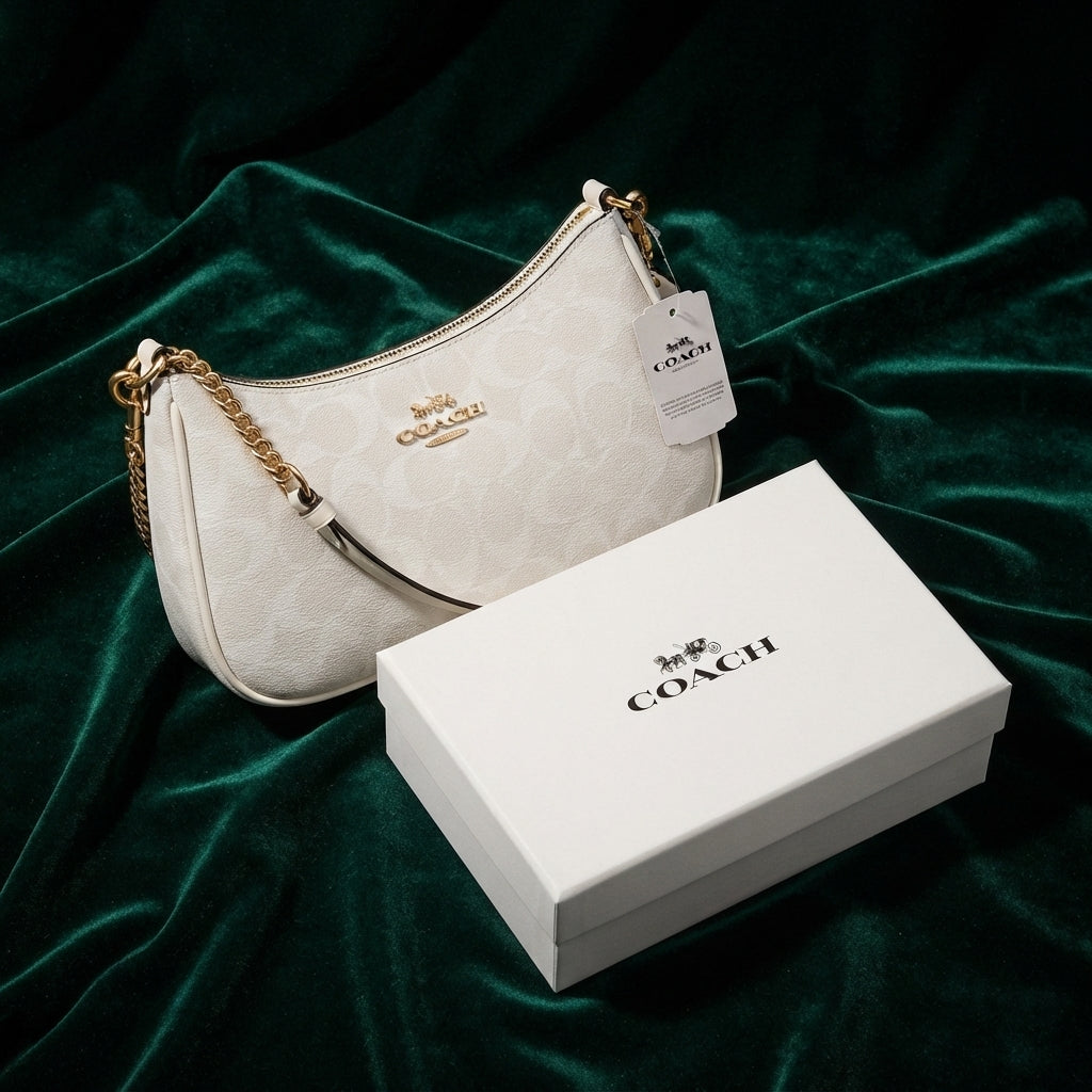 Teri 2way Shoulder Bag Signature Coated Canvas White Outlet Ca548