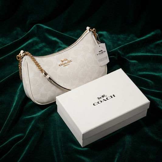 Teri 2way Shoulder Bag Signature Coated Canvas White Outlet Ca548