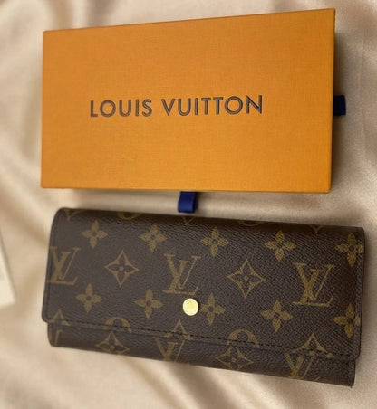 Louis Vuitton Portefeuille Sarah Monogram Long Wallet Brown Authentic