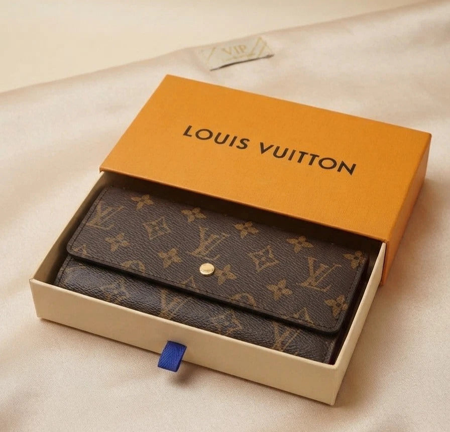 Louis Vuitton Portefeuille Sarah Monogram Long Wallet Brown Authentic