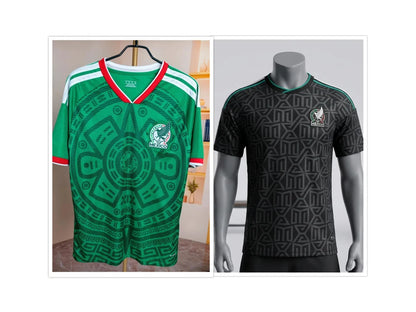Mexico Soccer Jersey 2026 World Cup Green Black Adult Unisex Fan Shirt